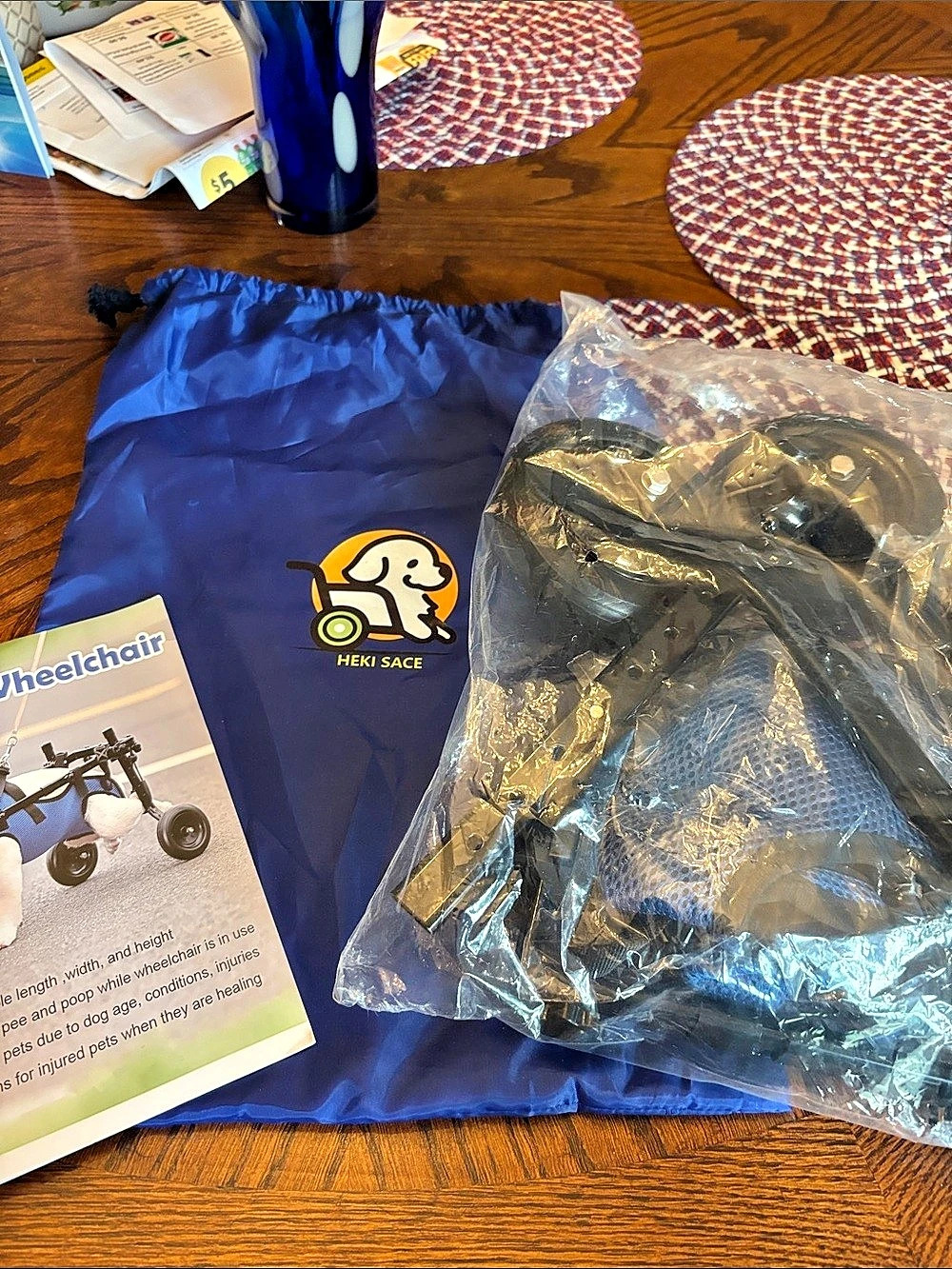 HEKI SACE Small Dog Wheelchair Adjustable Blue NWT